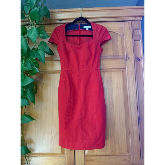 Banana Republic Red Short-Sleeve Sheath Dress - Size 4 - Picture 2 of 12